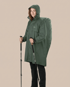 Rain Stop Women's Poncho with Integrated Backpack Cover