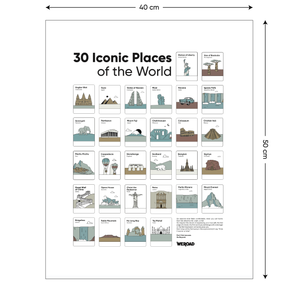 30 Iconic Places of the World Poster | MINIMAL