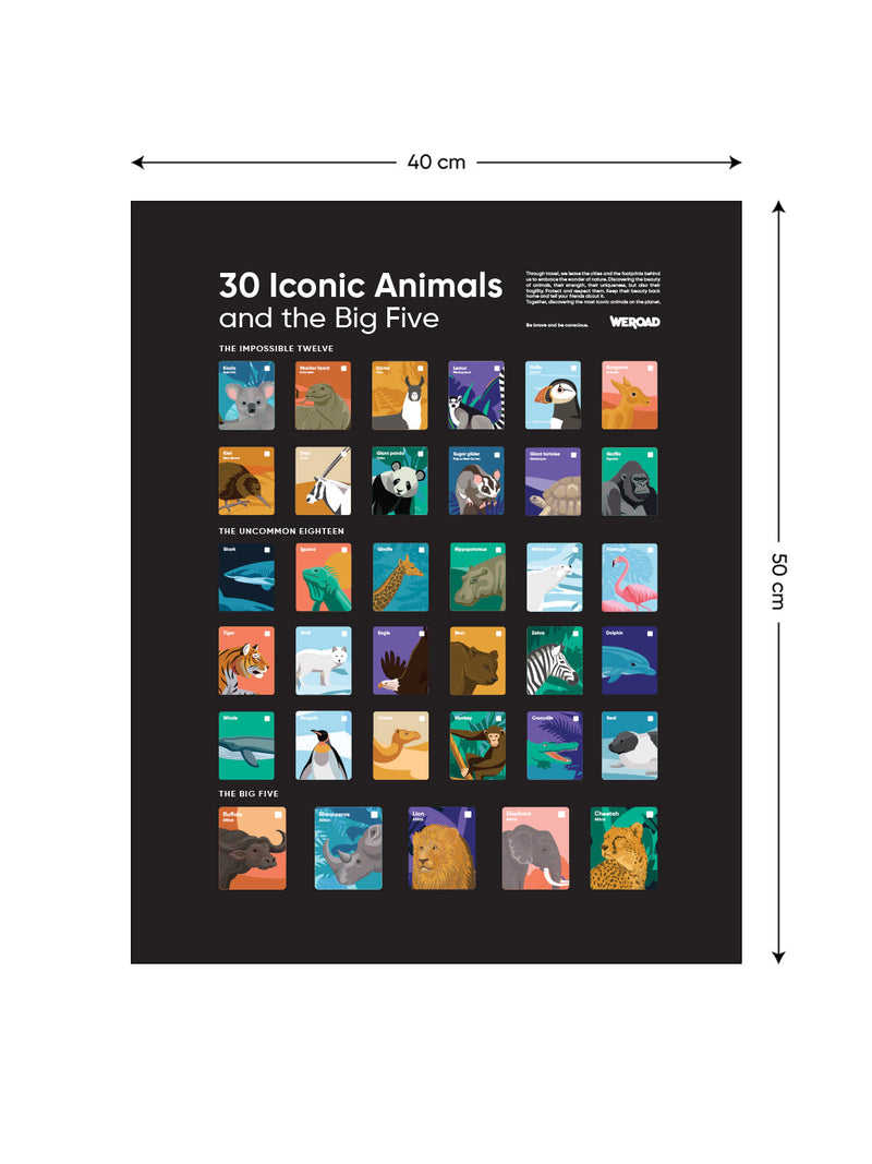 30 Iconic Animals Poster | DARK